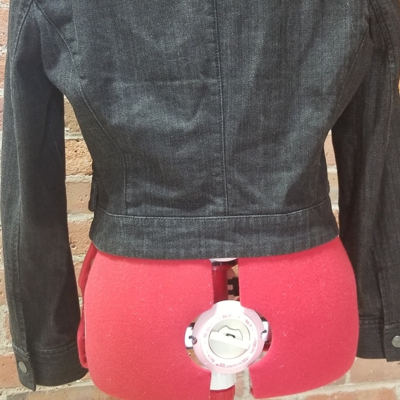 New York & Company black denim fitted jacket - Picture 5 of 7